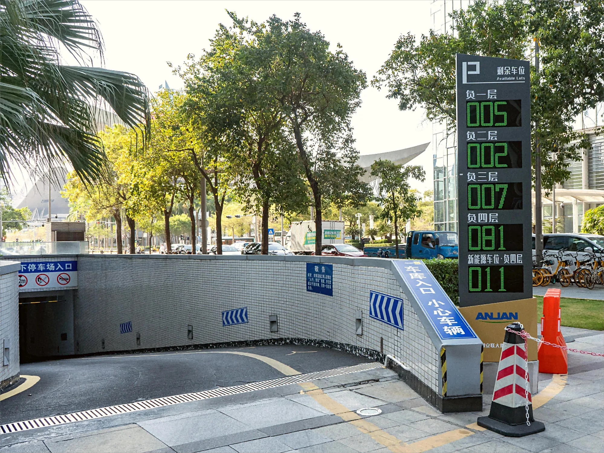 FUJICA multi-level parking guidance display pole sign available lots per floor B1 B2 B3 B4 product image